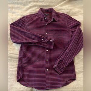 J. Crew - Long Sleeve Button Down - Large - Oxford Material - Blue with red